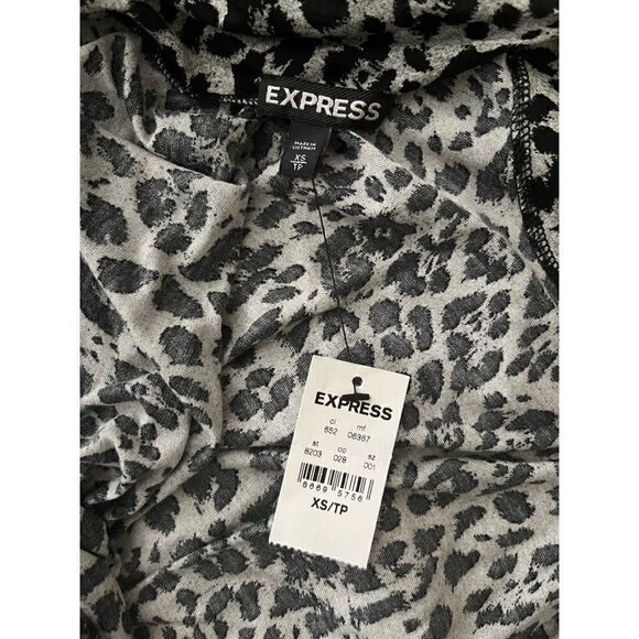 EXPRESS Long Sleeve Backless Top, Leopard Print SZ XS - Picture 5 of 6